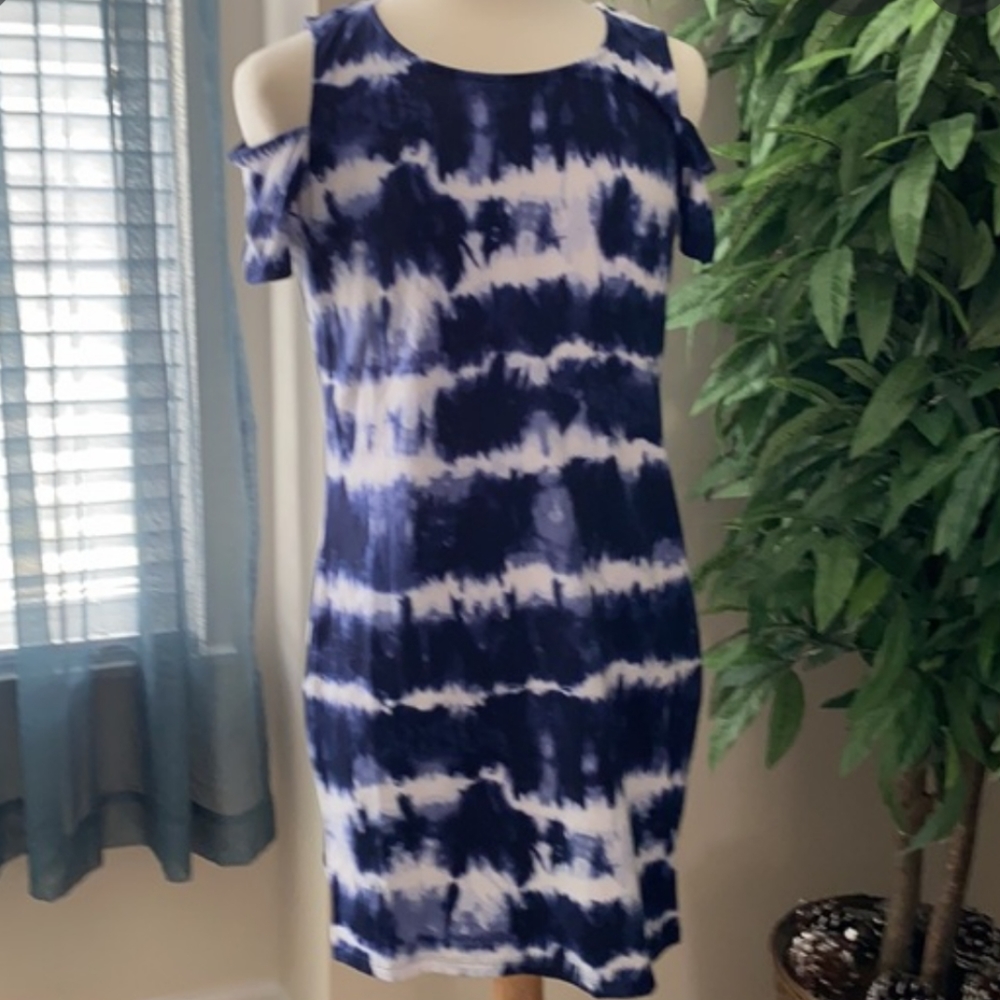 NWOT Michael Kors Tie Dye Cold Shoulder Dress